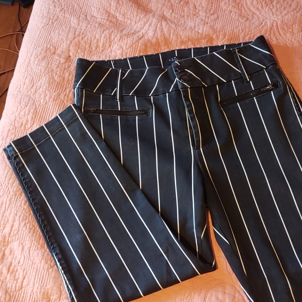 Tinsel Trouser, Black pinstripe, Sz 10